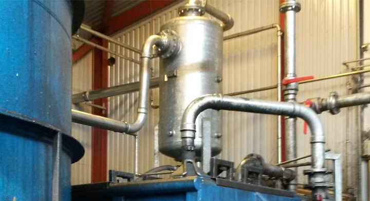 Filtertanken i vakuumpumpeløsningen er en sikring mod affaldselementer i rørsystemet